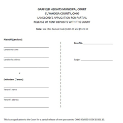 Motion for Partial Release of Rent